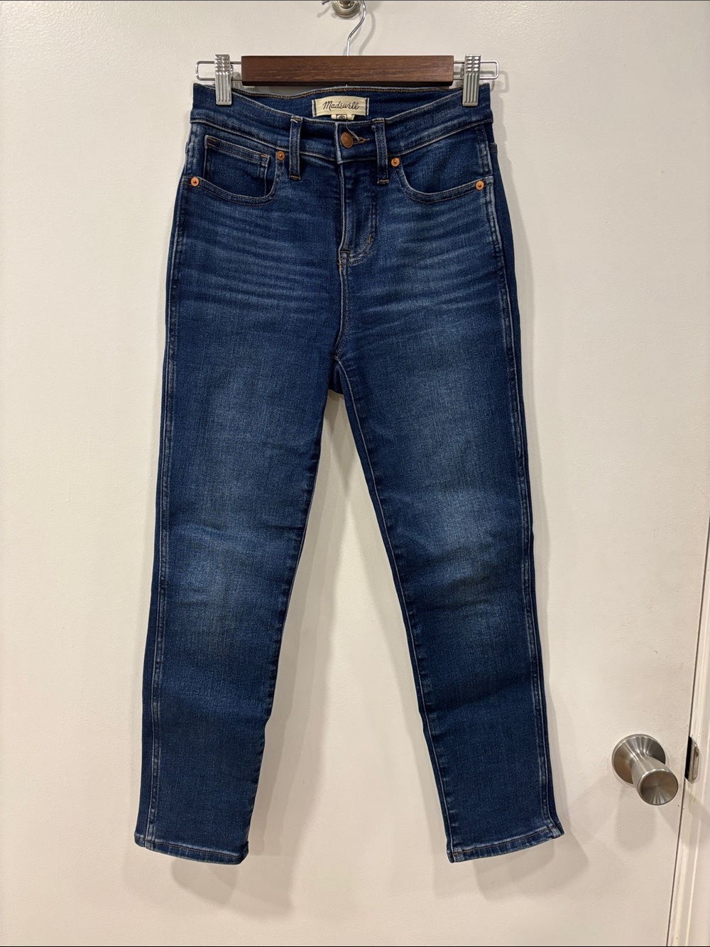 Madewell Skinny Stovepipe Jeans in Deep Indigo
